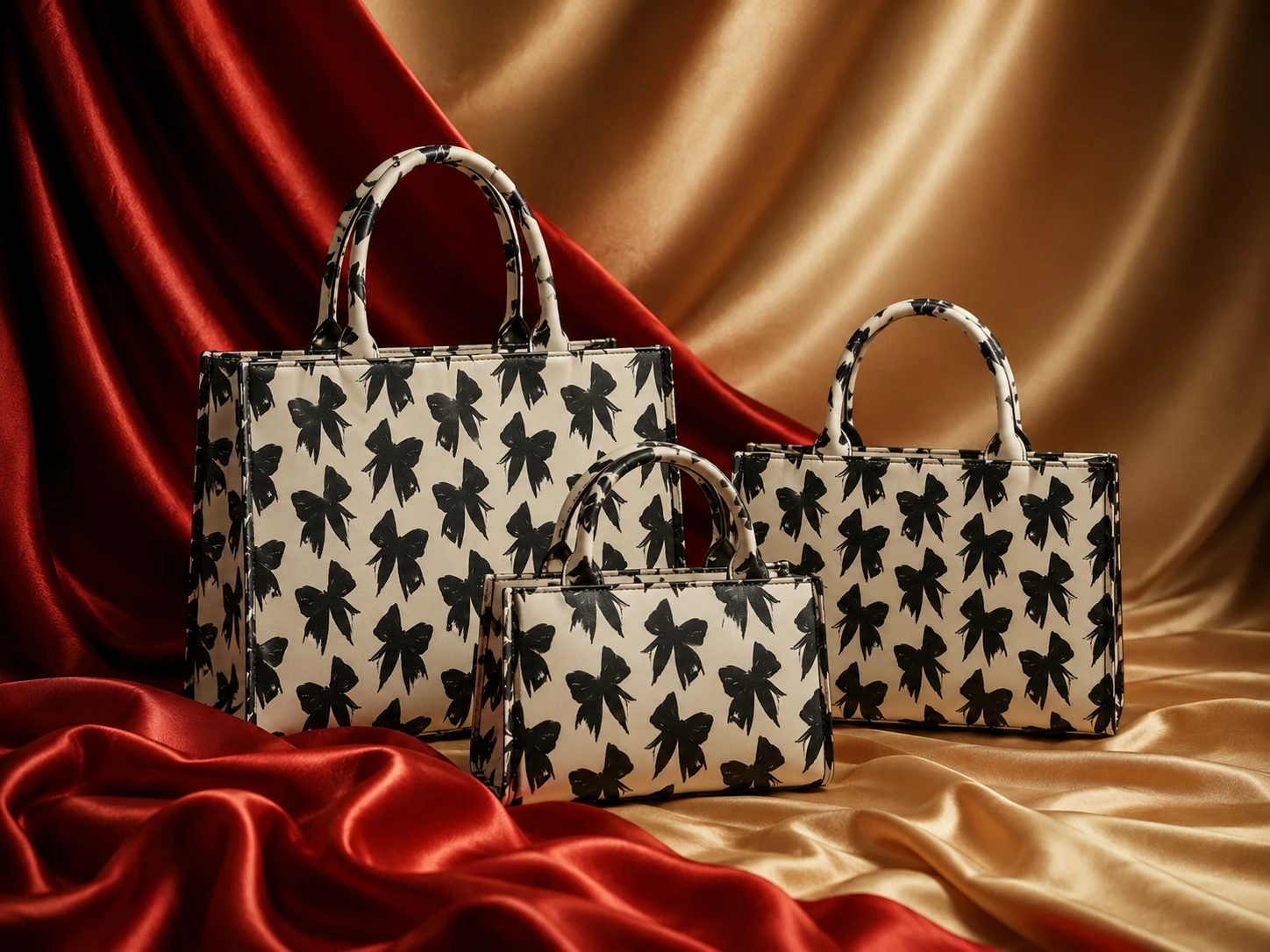 Elegant Black Floral Handbag for Women | Stylish Tote Bag