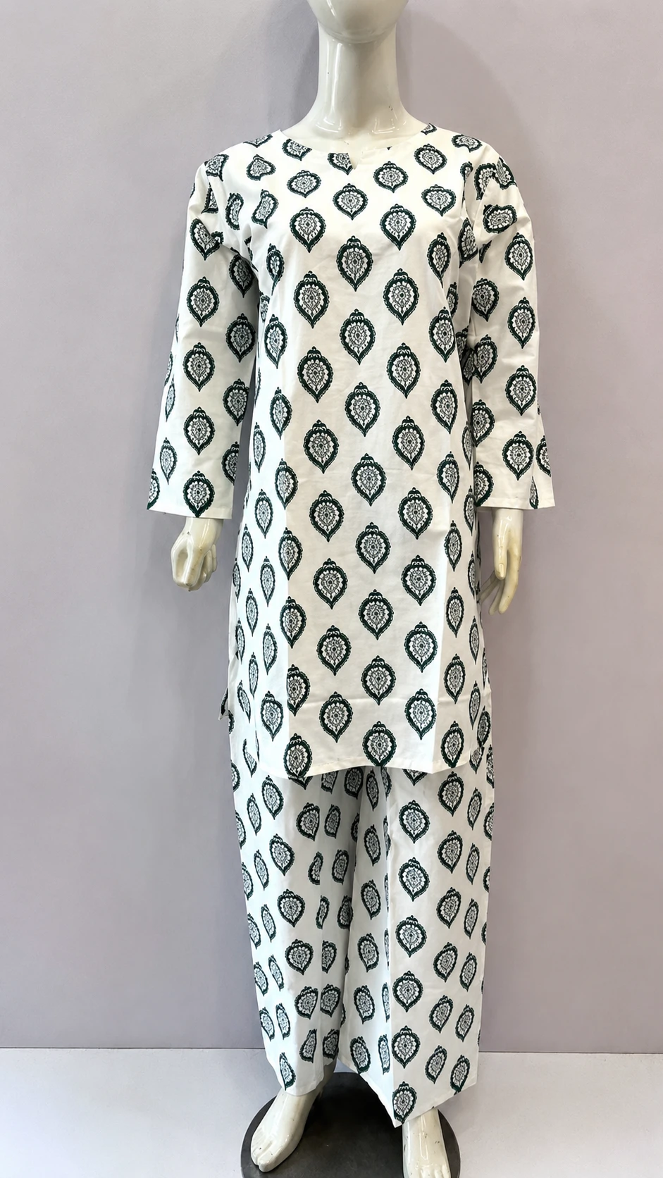 White Printed 2 Piece Lawn Suit for Women – Elegant Casual Summer Outfit | Khulda Fashion