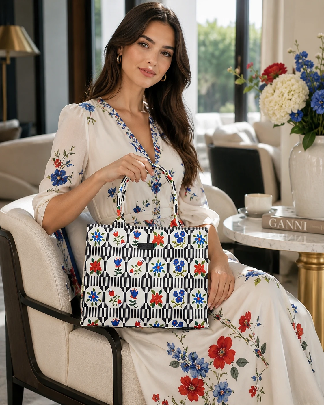 Floral Printed Tote Handbag for Women | Stylish Daily Bag
