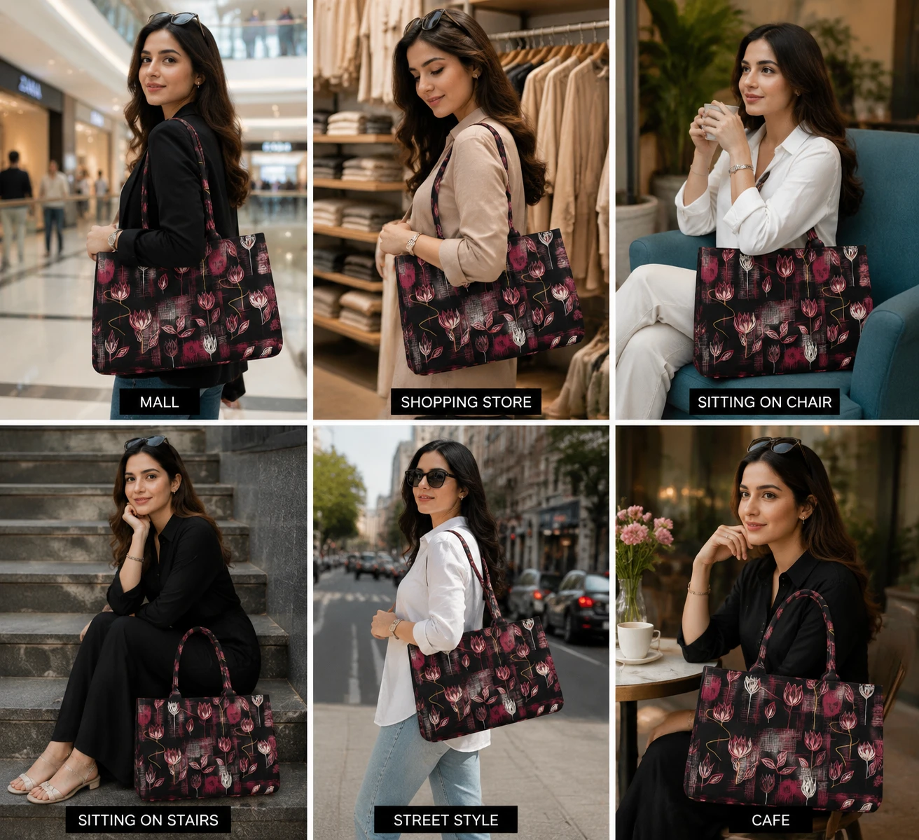 Stylish Printed Tote Handbag for Women | Casual Shoulder Bag