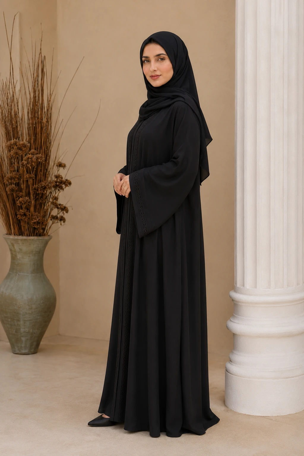 Black Iranian Abaya for Women | Premium Hooded Modest Islamic Wear