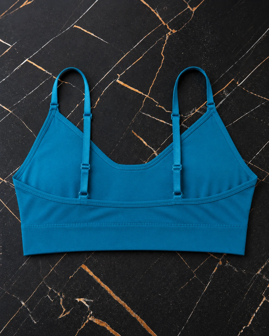 Blue Front Button Sports Bra for Women | Wireless Padded Activewear Bra