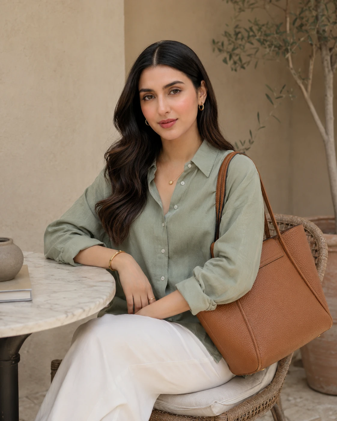 Brown Leather Tote Handbag for Women | Elegant Everyday Bag