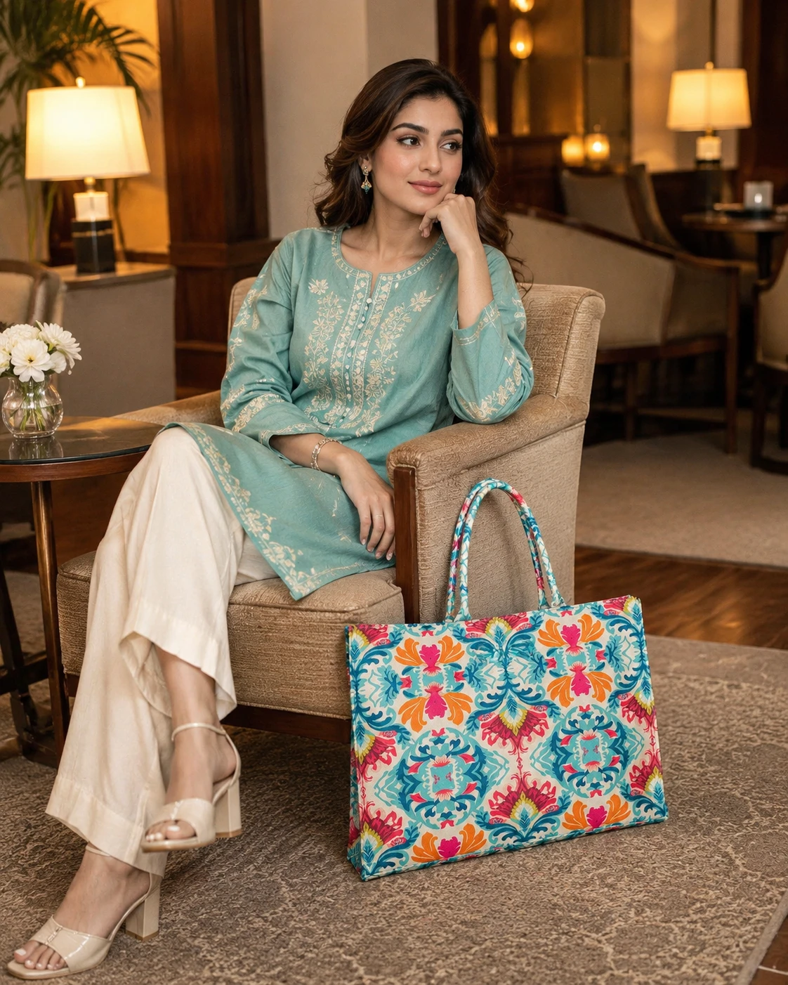 Colorful Printed Tote Handbag for Women | Stylish Floral Bag