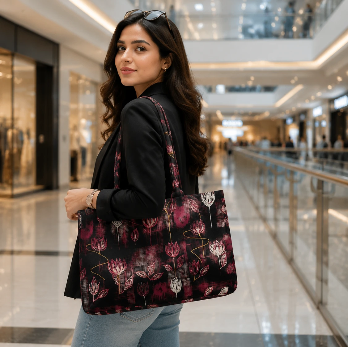 Stylish Printed Tote Handbag for Women | Casual Shoulder Bag