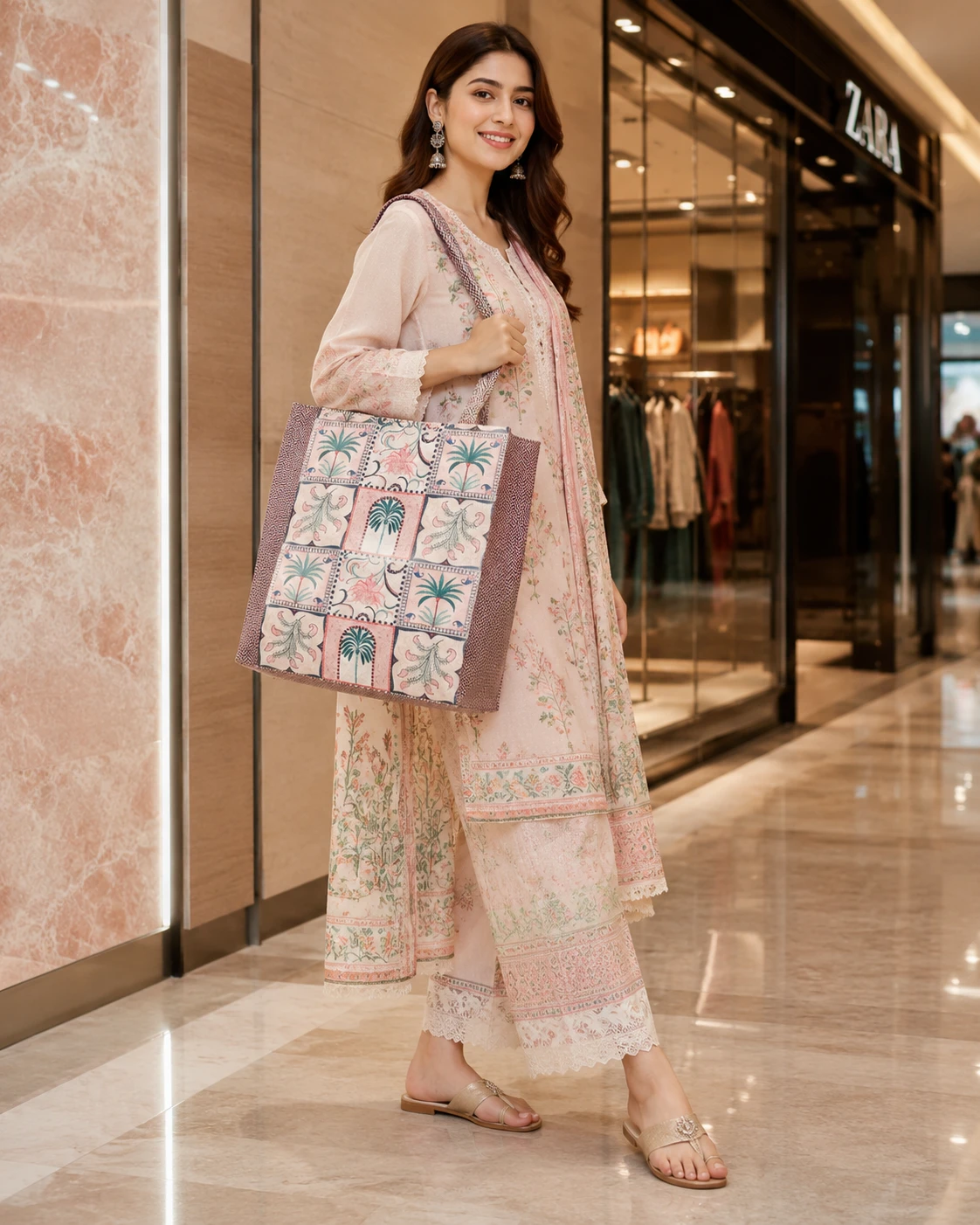 Stylish Printed Tote Handbag for Women