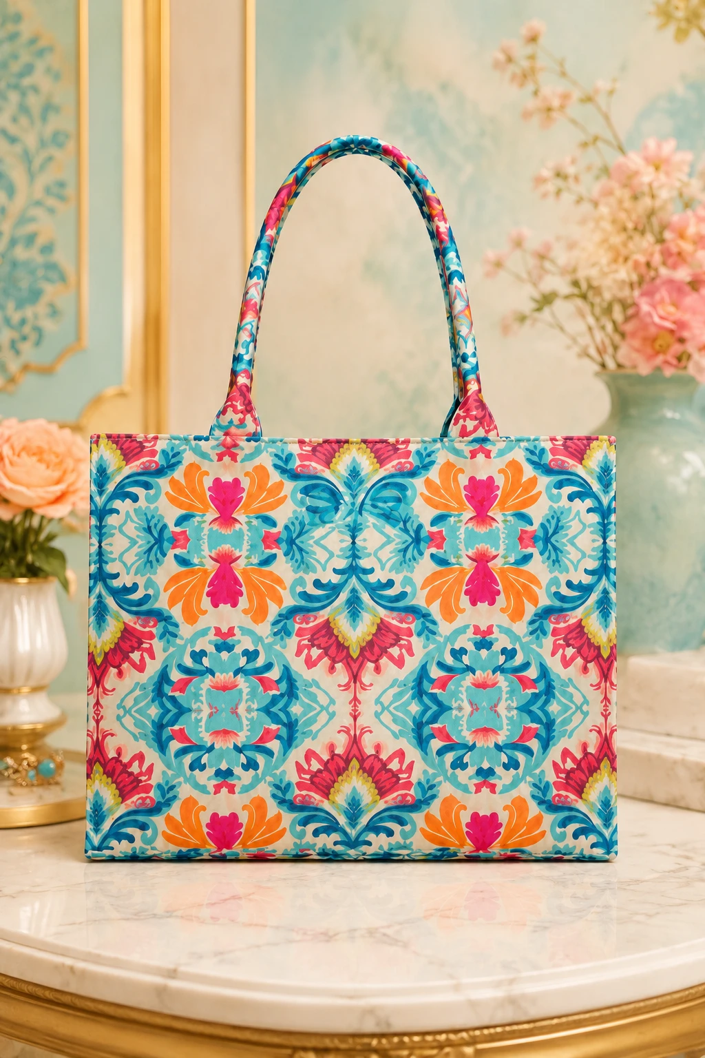 Colorful Printed Tote Handbag for Women | Stylish Floral Bag