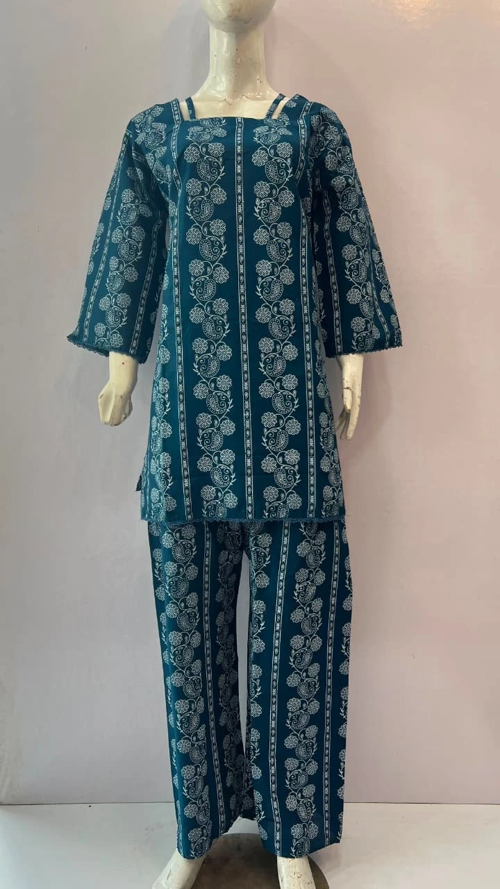 Blue Printed 2 Piece Lawn Suit for Women – Elegant Casual Summer Outfit | Khulda Fashion