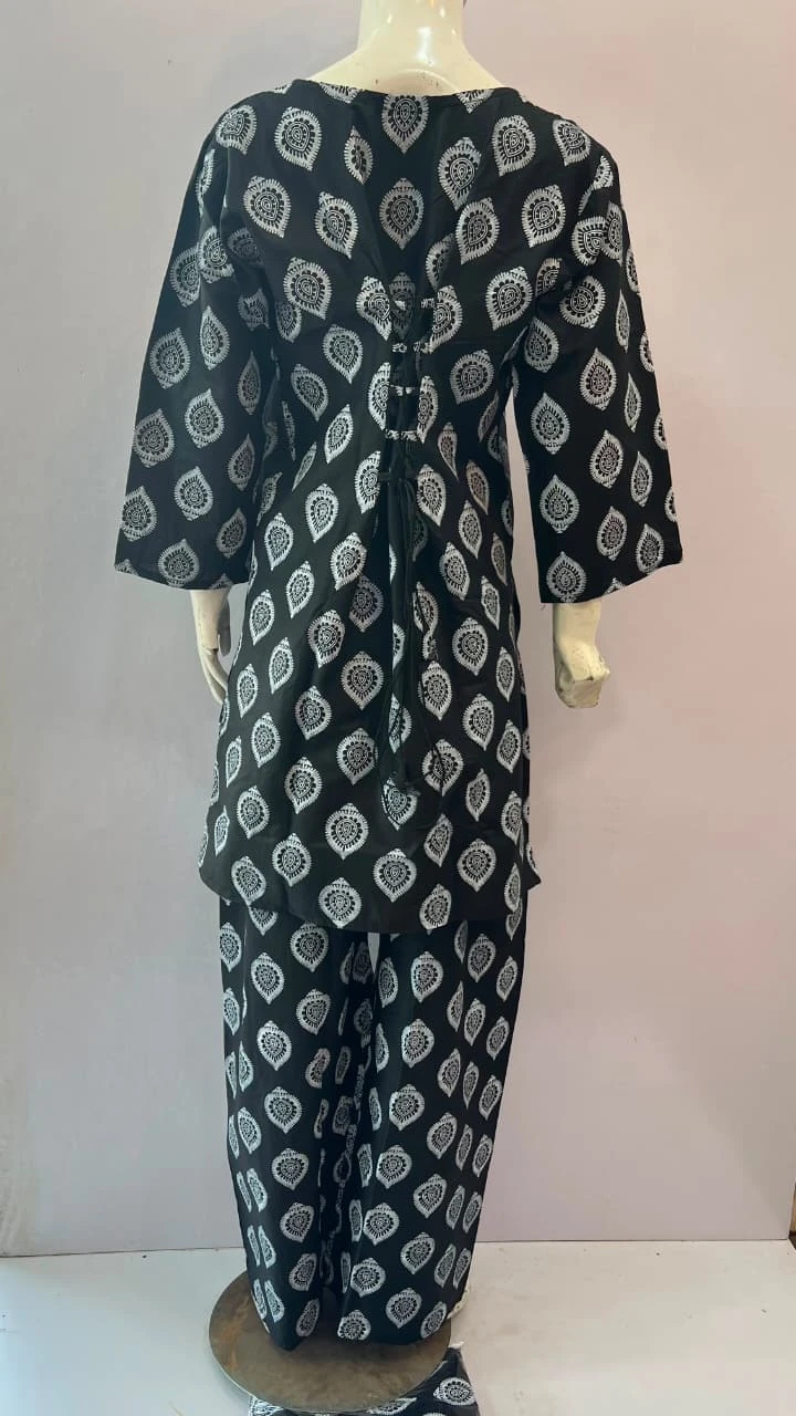 Black Printed 2 Piece Lawn Suit for Women – Elegant Casual Summer Wear | Khulda Fashion